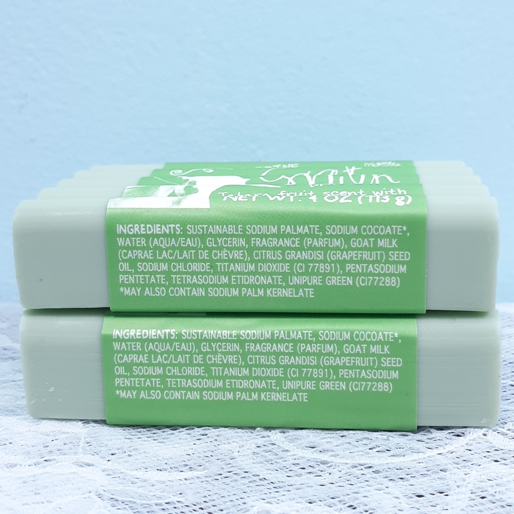 3 Goat Milk Bar Soap Clean Caprine Be Well Green Jabara Fruit Grapefruit Set - Picture 5 of 8